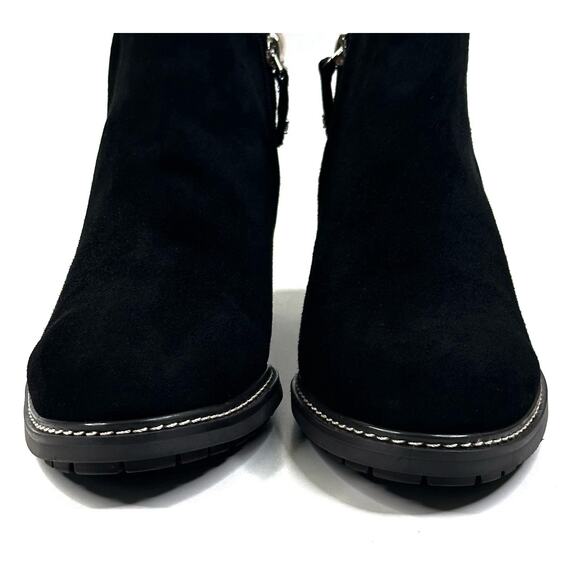 Sam Edelman PRYCE Black Suede Ankle Boots Womens 9M Water Resistant New $150 - Picture 3 of 11